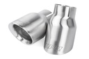 APR TPK0007: Double-Walled 3.5" Slash-Cut Tips (Brushed Silver) - Set of 2