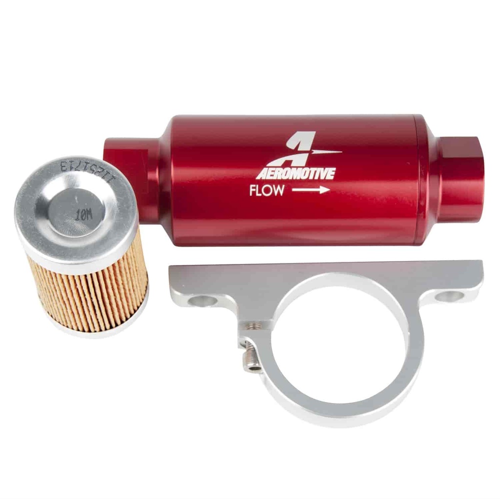 Aeromotive 12336: In-Line Fuel Filter w/Mounting Bracket -10AN inlet/outlet