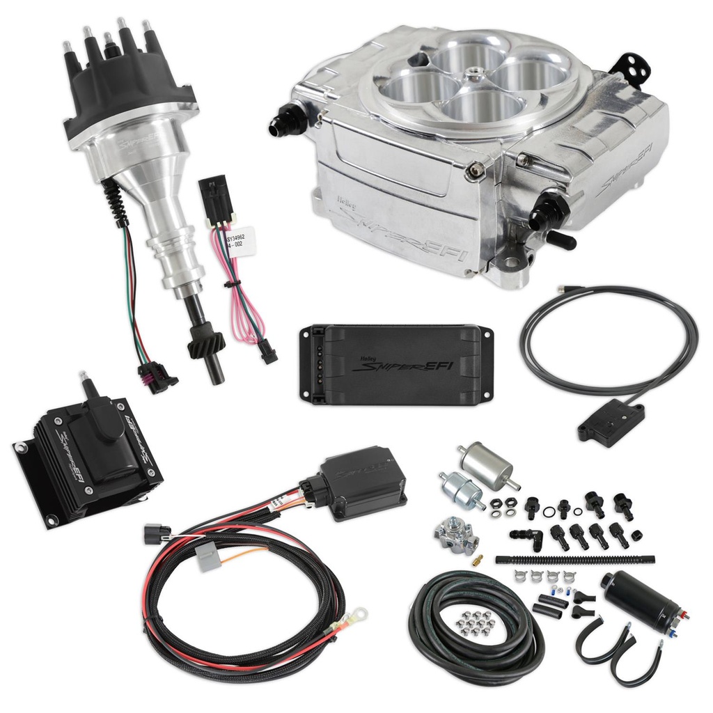 Holley Sniper 2 EFI 650 HP Inline Pump Fuel Injection Systems with Power Distribution Module SNE-550-510-BPK
