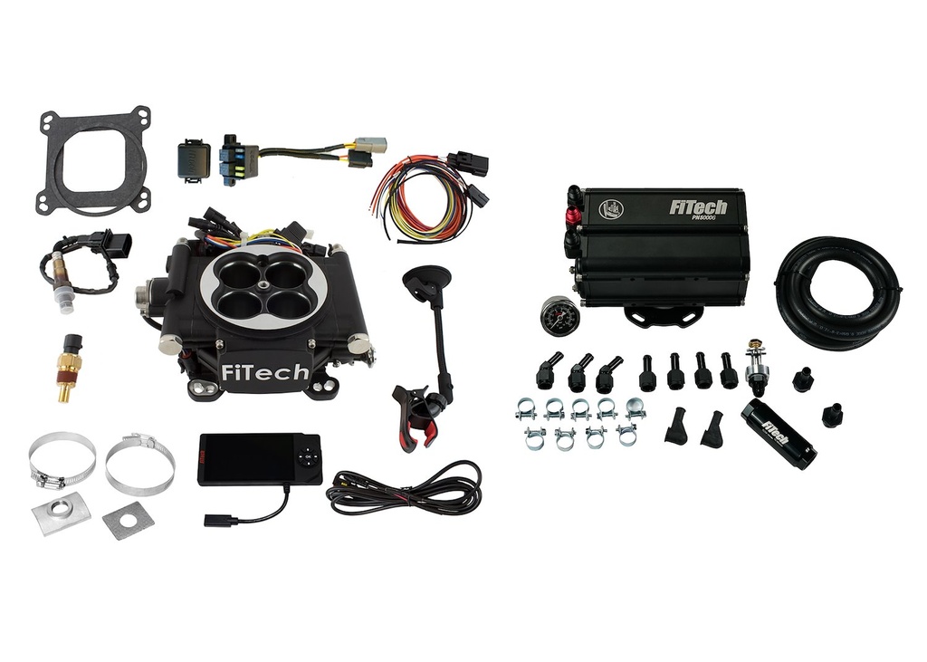 FITech Fuel Injection 35502: 35502 Go EFI 4 600 HP Matte Black EFI System With Force Fuel Mini Delivery Master Kit