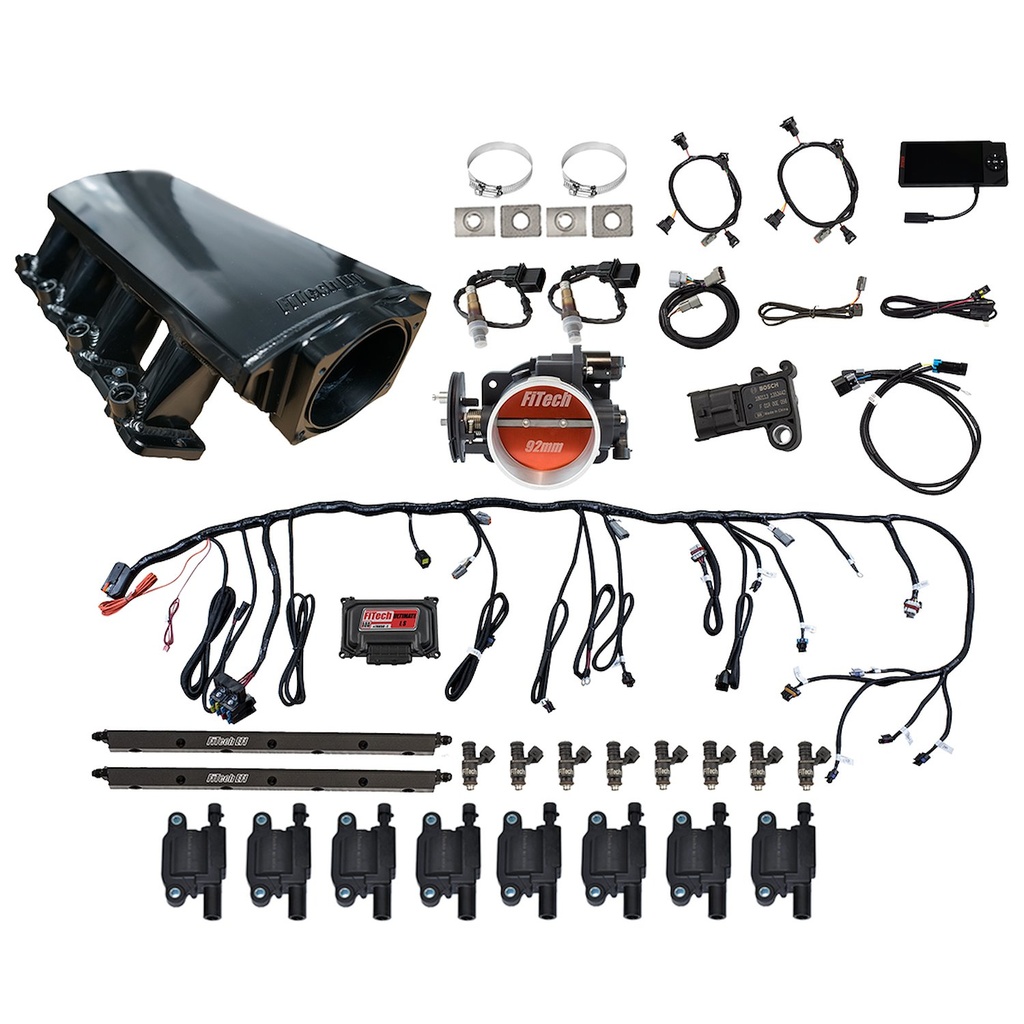 FITech Fuel Injection 78012: 78012 Ultimate LS 500 HP EFI System With Short LS3 Port Intake, Transmission Control & LS3 Coil Pack Set