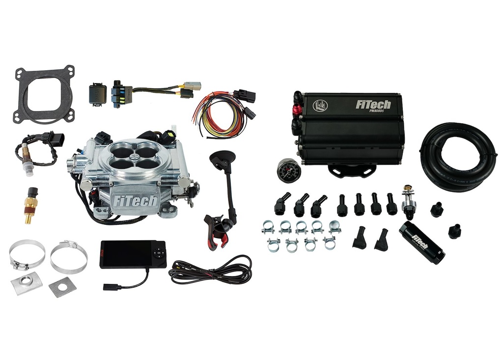 FITech Fuel Injection 35501: 35501 Go EFI 4 600 HP Bright Aluminum EFI System With Force Fuel Mini Delivery Master Kit