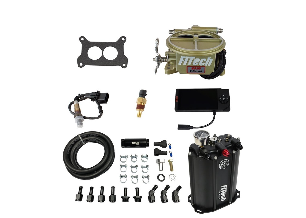 FITech Fuel Injection 35001: 35001 EFI 2 Barrel EFI 400HP Classic Gold with Force Fuel Delivery System
