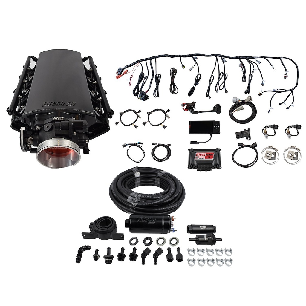FITech Fuel Injection 71002: 71002 Ultimate LS EFI Induction System Master Kit LS1/LS2/LS6 500 HP with Transmission Control & Inline Fuel Pump
