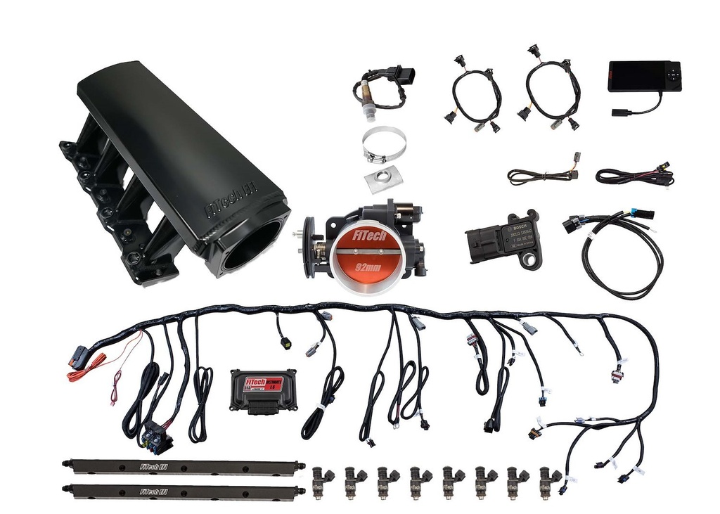 FITech Fuel Injection 70006: 70006 Ultimate LS EFI Induction System LS1/LS2/LS6 500 HP with Long Runner Cathedral Intake