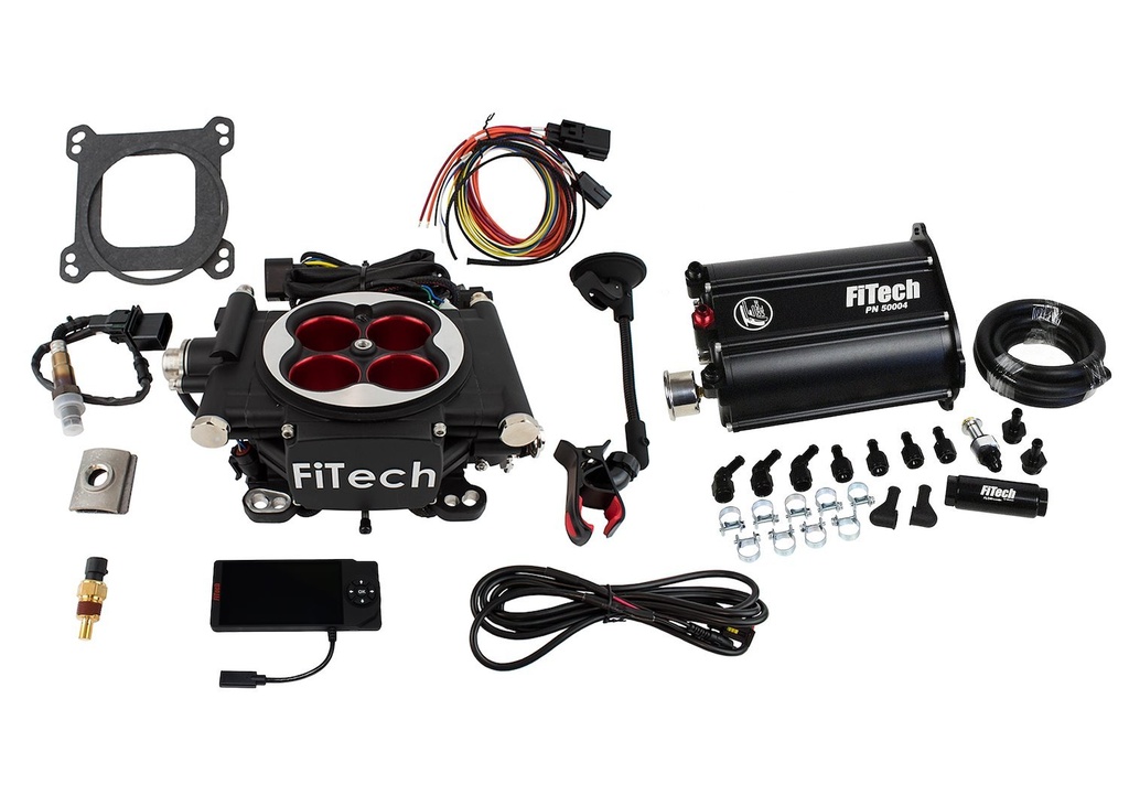 FITech Fuel Injection 35204: Go EFI-4 Power Adder 600 HP Throttle Body System Master Kit with Force Fuel System