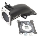 Edelbrock 38473: Ultra Low Profile Intake Elbow for 90mm Throttle Body to 4150 Square-bore Flange in Black Powder Coated Finish