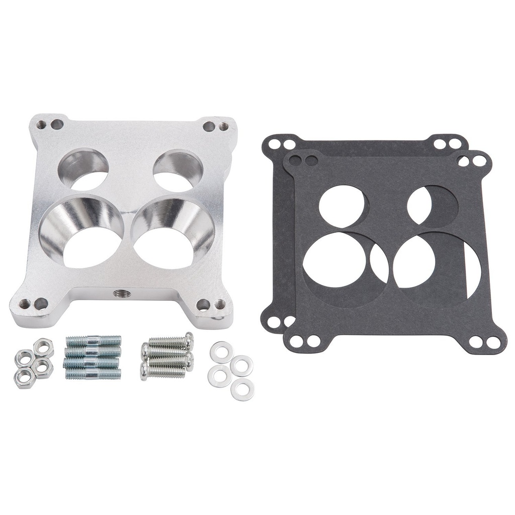 Edelbrock 2696: Carburetor Adapter for 4150 Square-Bore to Stock Quadrajet & Thermo-Quad Spread-Bore Manifold
