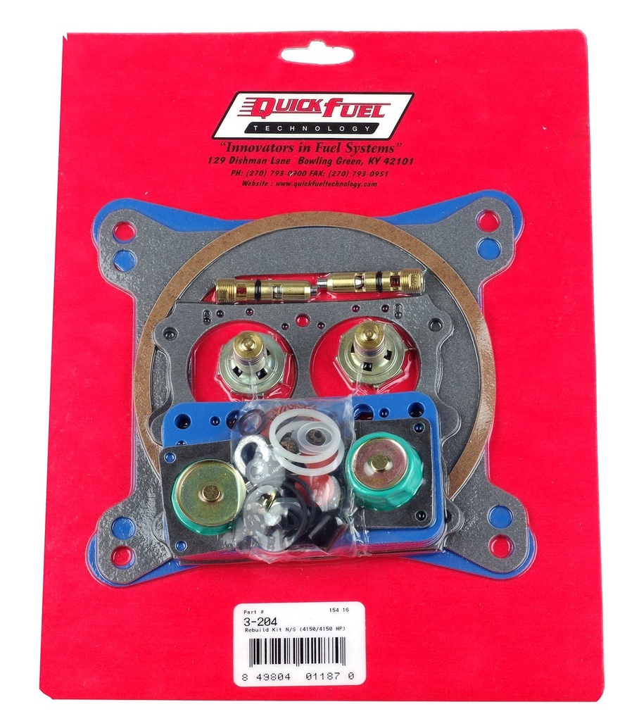 Quick Fuel 3-208QFT: Non-Stick Performance Carburetor Rebuild Kit Fits QFT, Holley, and most Demon Style Carburetors