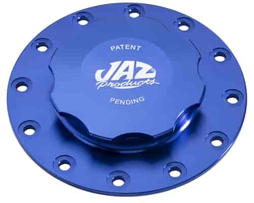 JAZ Products 391-730-11: Blue 12-Bolt Billet Fuel Cell Cap Assembly
