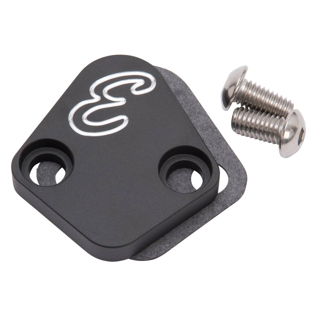 Edelbrock 4021: Billet Aluminum Fuel Pump Block-Off for Big Block Chevy
