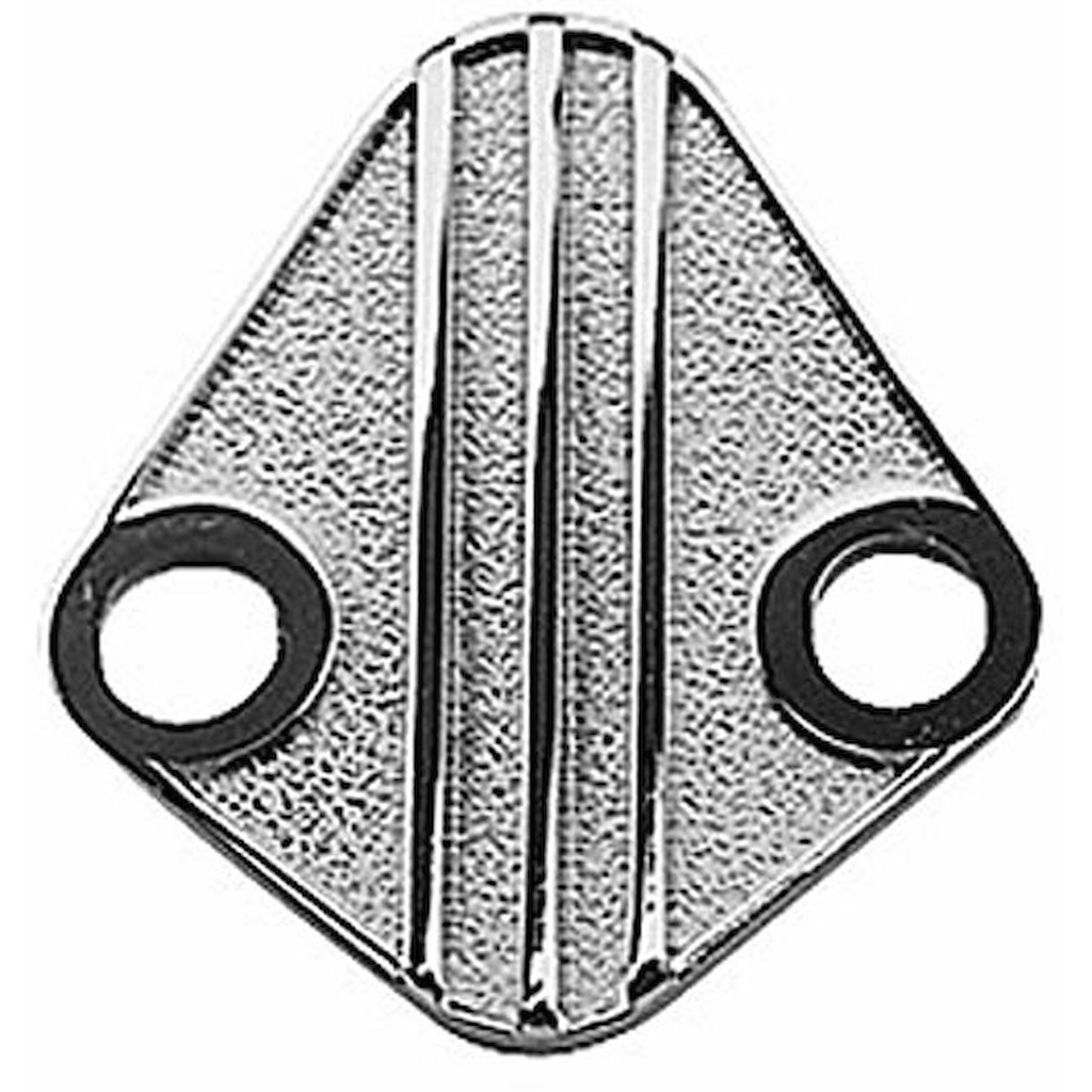 Trans Dapt 2058: Finned Die Cast Fuel Pump Block-Off Plate Big Block Chevy 396-454, V6 & Others with 1.75" Center
