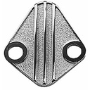 Trans Dapt 2058: Finned Die Cast Fuel Pump Block-Off Plate Big Block Chevy 396-454, V6 & Others with 1.75" Center