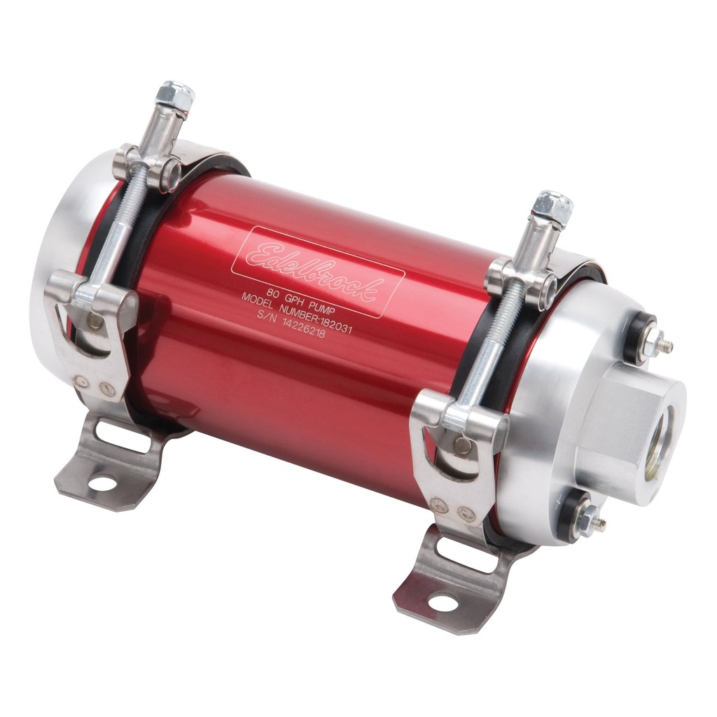Edelbrock 182031: Quiet-Flo EFI In-Line Red Electric Fuel Pump 80 GPH