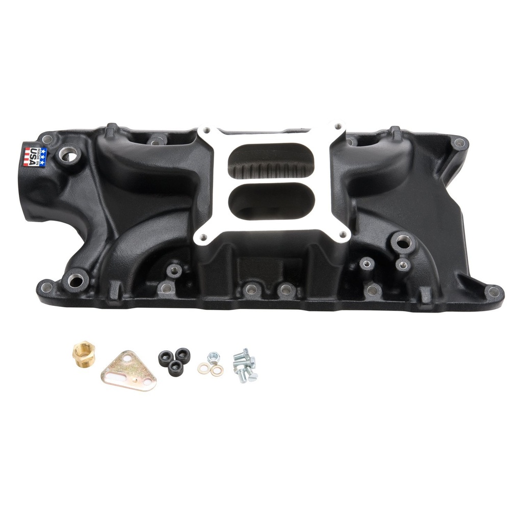 Edelbrock 71213: Performer RPM 302 Intake Manifold Black Powder Coat Finish