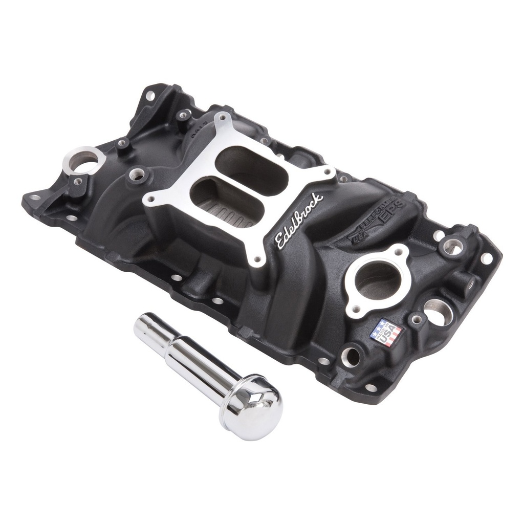 Edelbrock 27033: Performer EPS Black Intake Manifold for Small Block Chevy with Oil fill tube