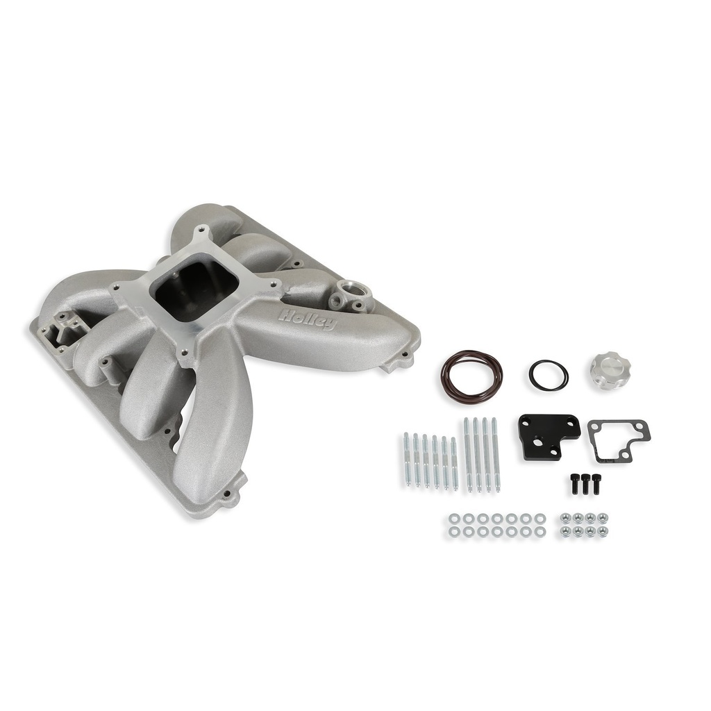 Holley 300-931: 300-931 Single-Plane Carbureted or Sniper EFI Intake Manifold for Mopar Gen III Hemi Engines [Natural Finish]