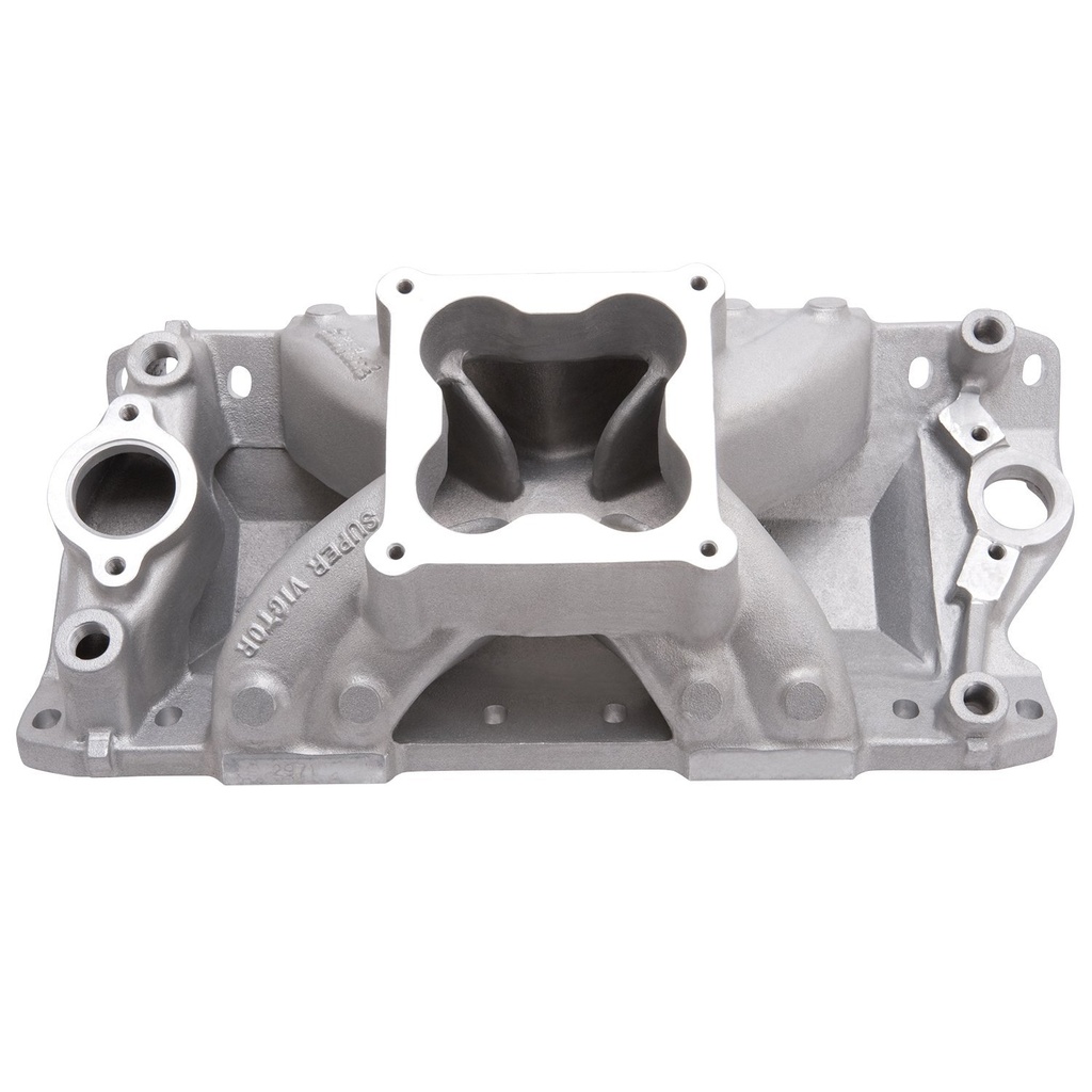Edelbrock 2971: Super Victor 4500 Intake Manifold Small Block Chevy w/Raised Intake Port Location 23° Cylinder Heads