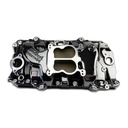 Edelbrock 2161-BP: 2161-BP Performer 2-O Intake Manifold for 1965-1990 Big Block Chevy Engines w/Oval Port Heads [Black Plasma Finish]