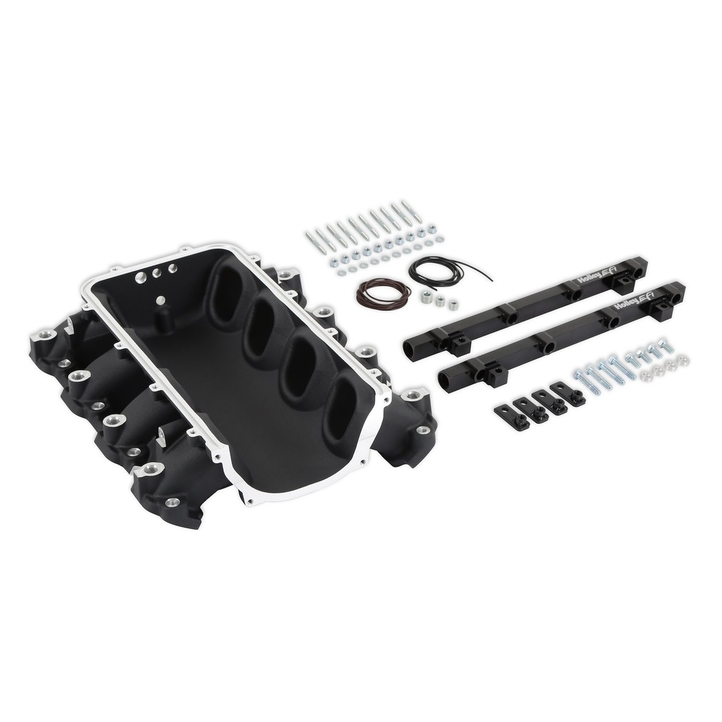 Holley 300-713BK: 300-713BK Ultra Lo-Ram Intake Manifold Base for Port Injected GM Gen V LT Engines (Black)
