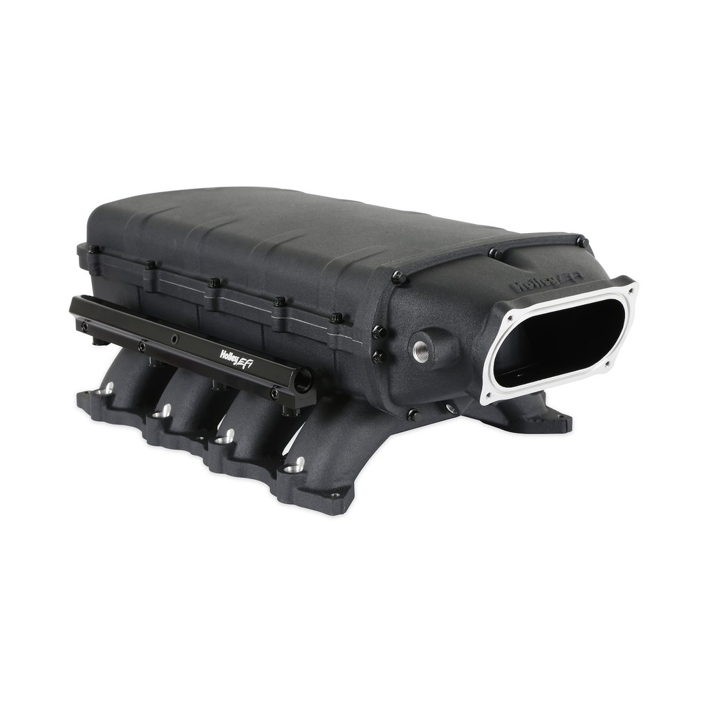 Holley 300-911BK: 300-911BK Ultra Lo-Ram Modular Intake Manifold for Ford Coyote Engines w/150mm x 66mm Single Oval Throttle Body (Black)