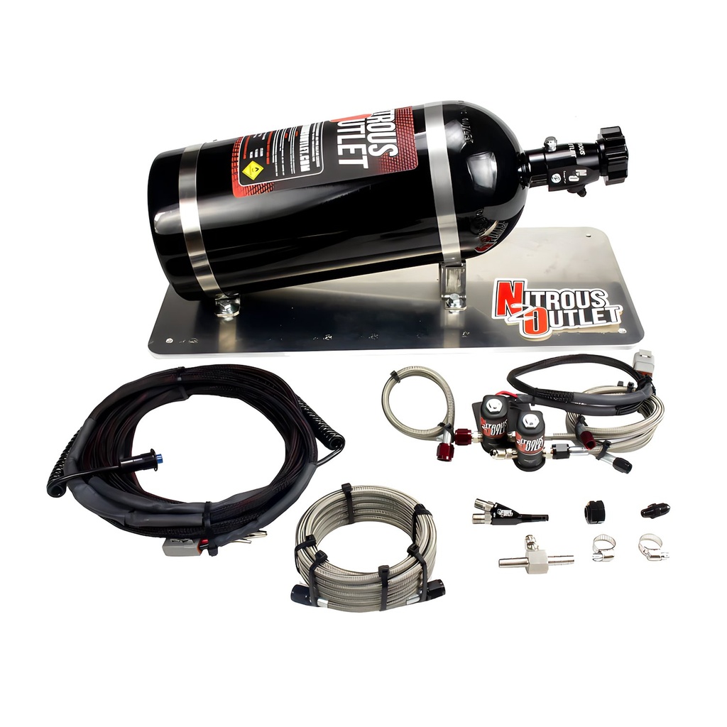 Nitrous Outlet 00-10067-10: 00-10067-10 The Quick Fix EFI Single-Nozzle System, Gas/E85, 5-55psi, 35-200HP, 10lb Bottle