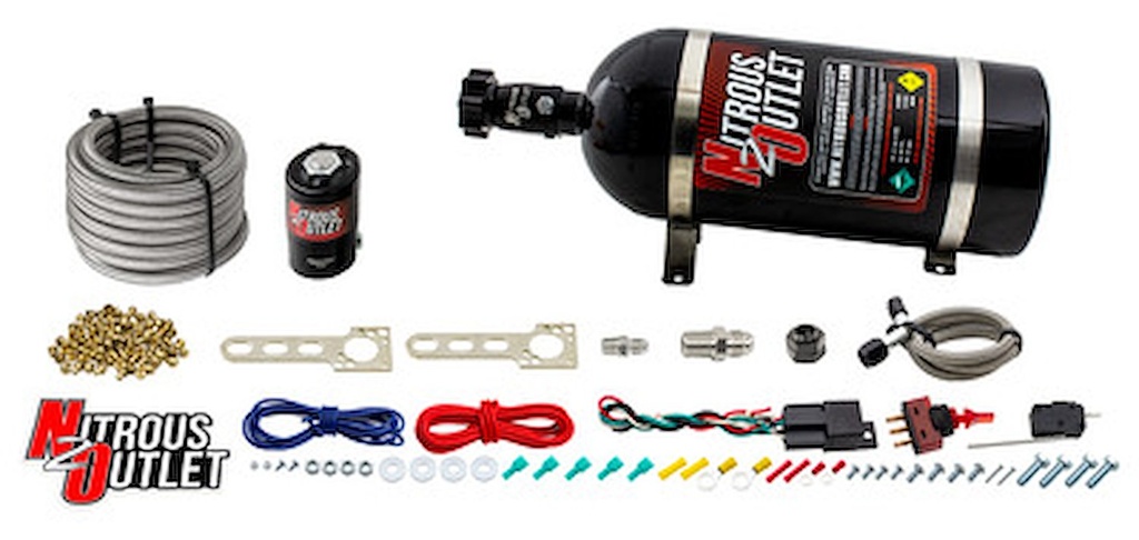 Nitrous Outlet 00-10200-10: 00-10200-10 Universal EFI Dry Single-Nozzle System, 35-200HP, 10lb Bottle