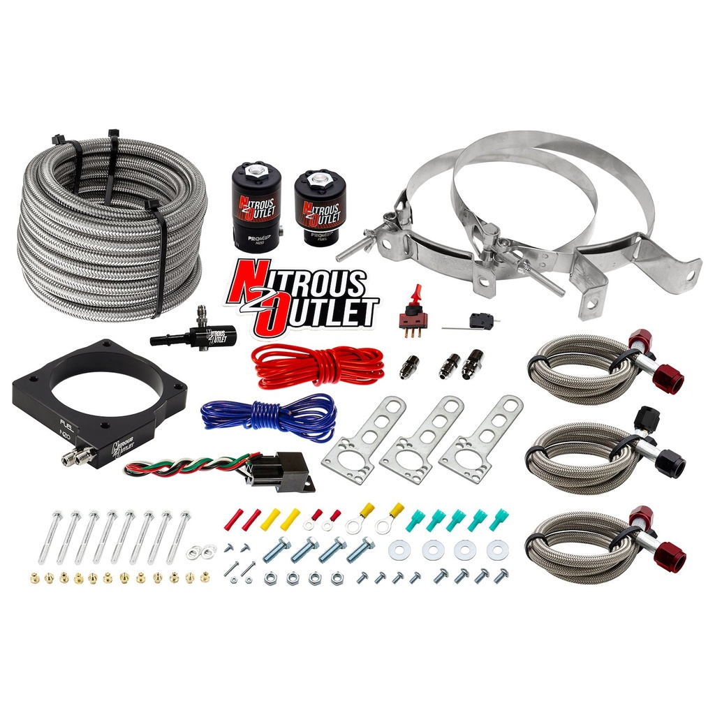 Nitrous Outlet 00-10131-00: 00-10131-00 Dodge 85 mm 5.7/6.1 Hemi Plate System, Gas/E85, 5-55psi, 50-200HP, No Bottle