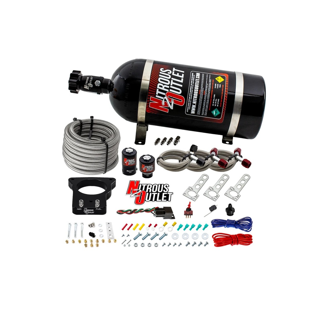 Nitrous Outlet 00-10102-10: 00-10102-10 GM 78 mm LSX Plate System, Gas/E85, 5-55psi, 50-200HP, 10lb Bottle, 1997-2004 Corvette Requires Part # 00-42000