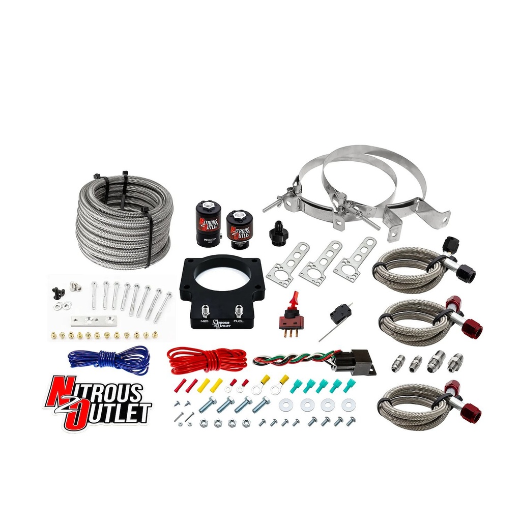Nitrous Outlet 00-10108-00: 00-10108-00 GM 90 mm LSX Plate System, Gas/E85, 5-55psi, 50-200HP, No Bottle, 1997-2004 Corvette Requires Part # 00-42000