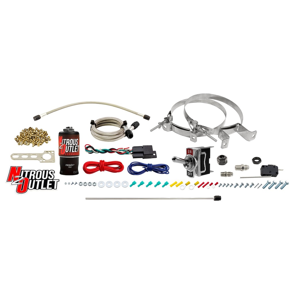 Nitrous Outlet 50-10101-00: 50-10101-00 Powersports Dry Single Discharge Hard-Line System, 1015202530 HP, No Bottle