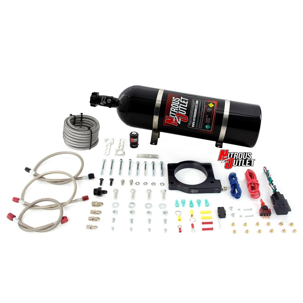 Nitrous Outlet 0010125DRY15: 00-10125-DRY-15 GM 90 mm MagnaCharger DRY Plate System, 50-200HP, 15lb Bottle