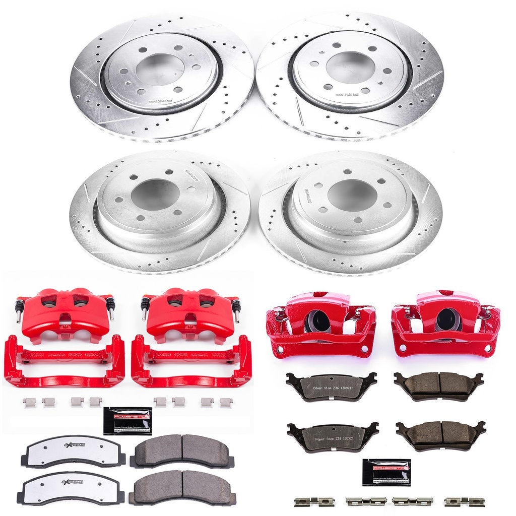 Power Stop KC6268-36: Truck and Towing Z36 Brake Upgrade Kit Cross-Drilled and Slotted Rotors Z36 Carbon Ceramic Brake Pad