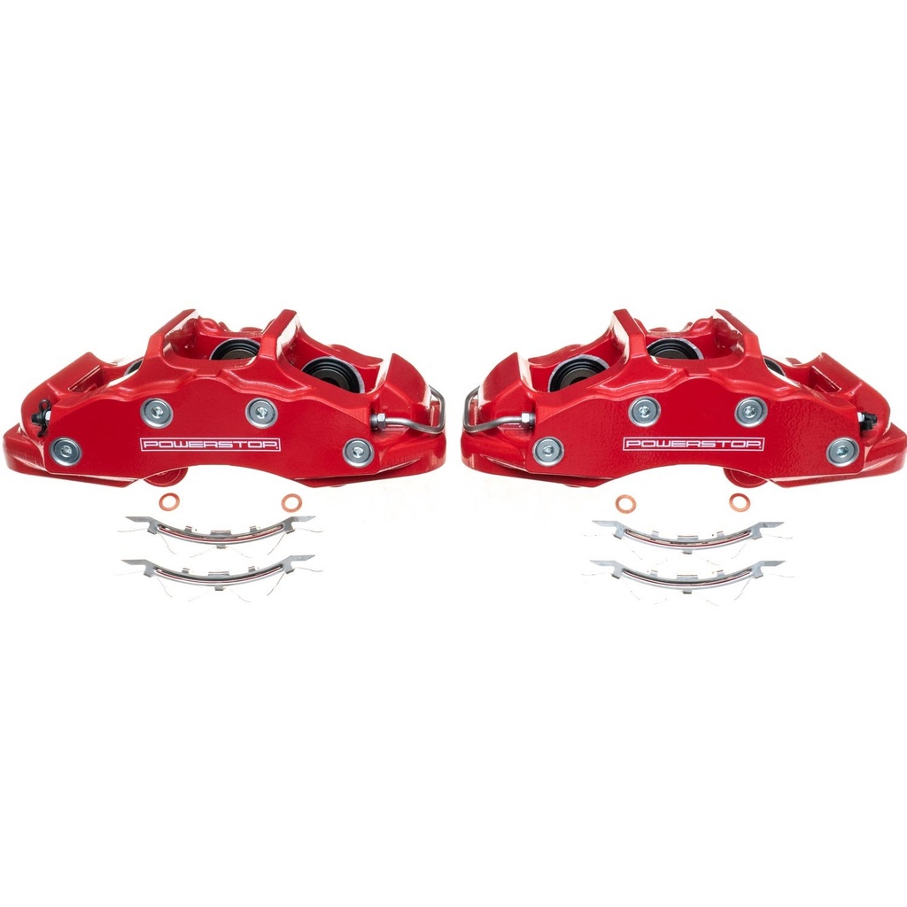 Power Stop S15042: S15042 Front Brake Calipers, 2006-2013 Chevy Corvette Z06 [Red Powder-Coated]