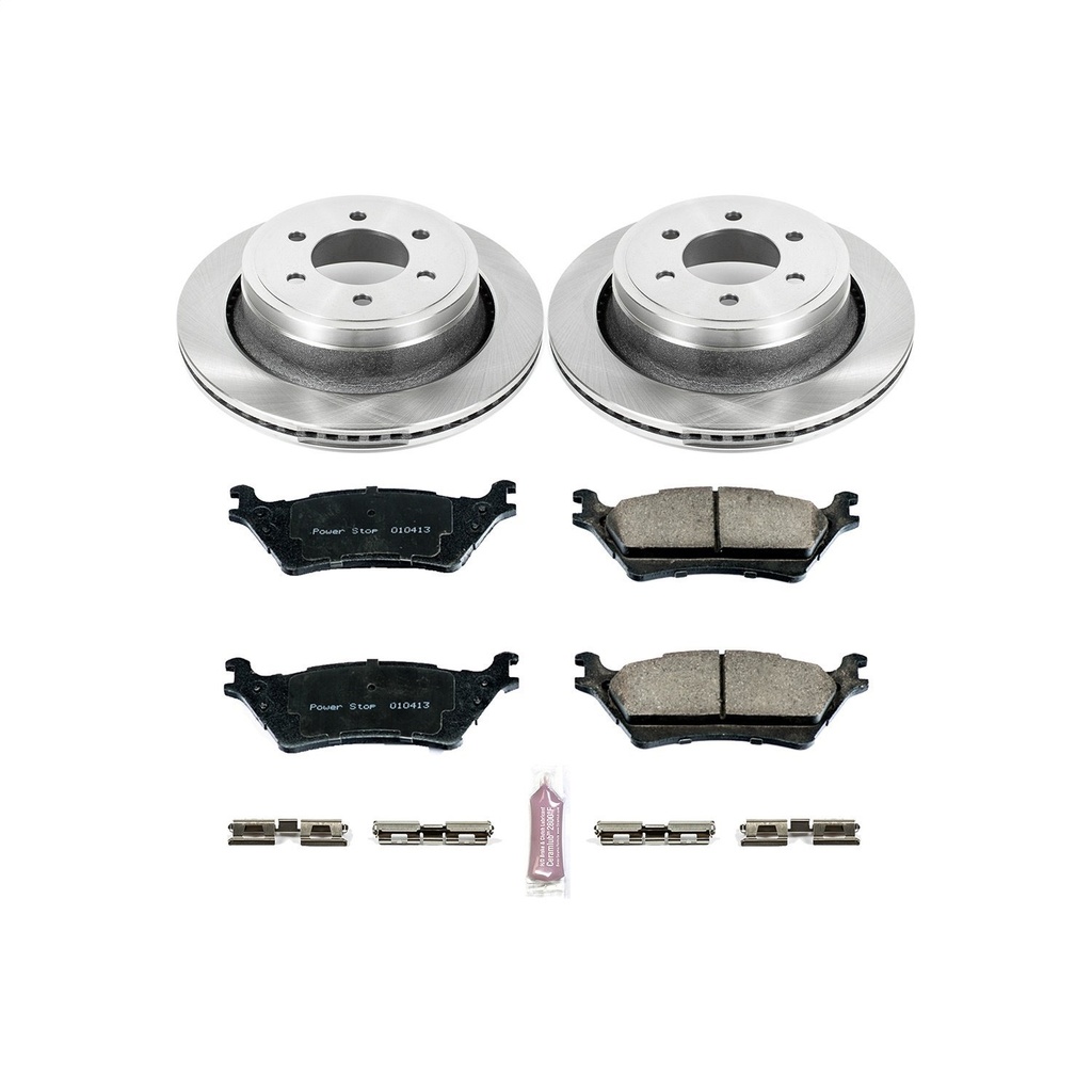Power Stop KOE6271: 1-Click Daily Driver Brake Kits Rear OE Replacement Rotors Z16 Ceramic Scorched Brake Pads