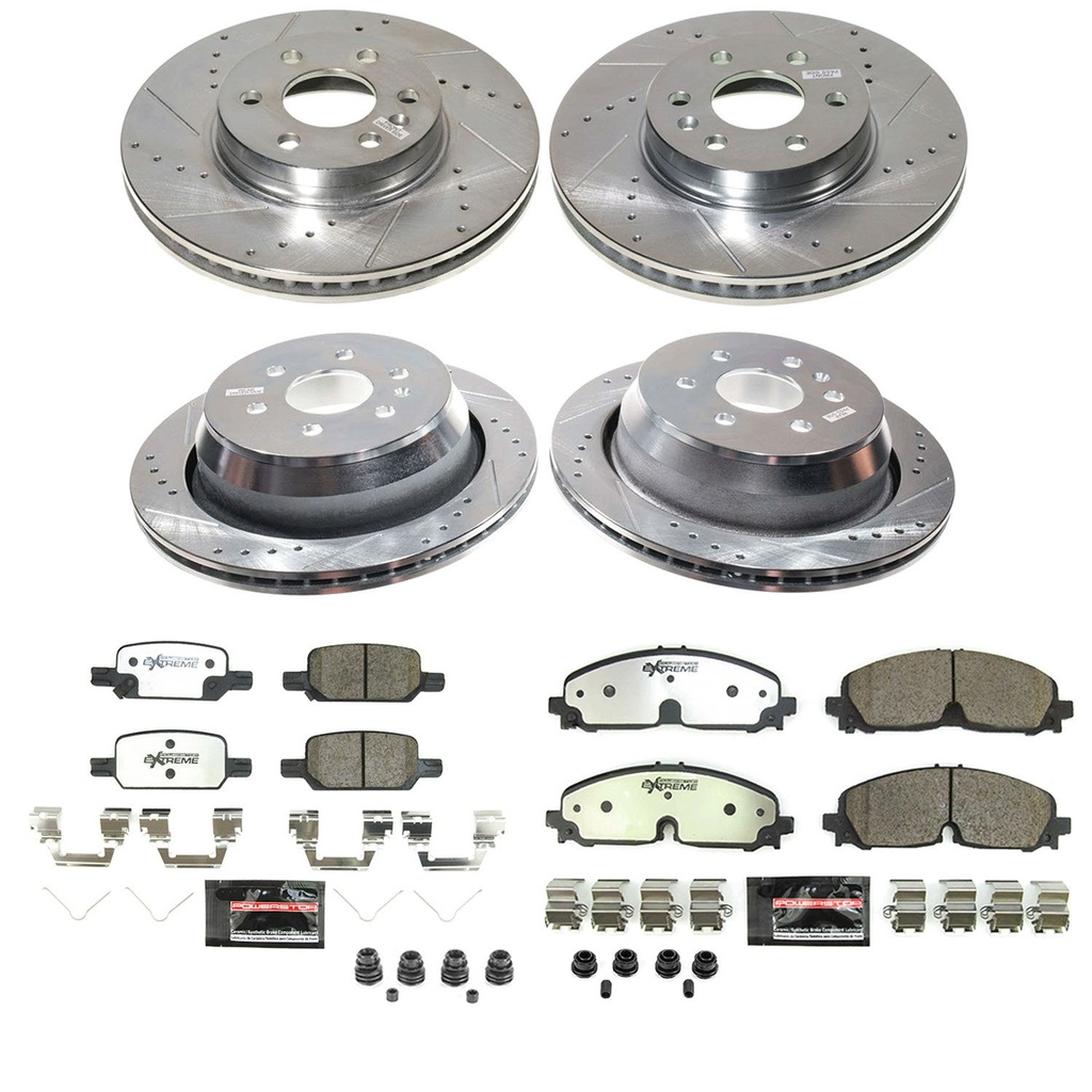 Power Stop K8797-36: K8797-36 Z36 Truck & SUV Carbon-Fiber Ceramic Brake Pad & Drilled & Slotted Rotor Kit