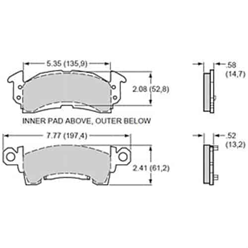 Wilwood 150-8939K: BP-10 Smart Pads Brake Pads Calipers: OEM - GM D52 Type, Wilwood GM II, GM III, Coleman, Howe, Outlaw, Sierra/JFZ