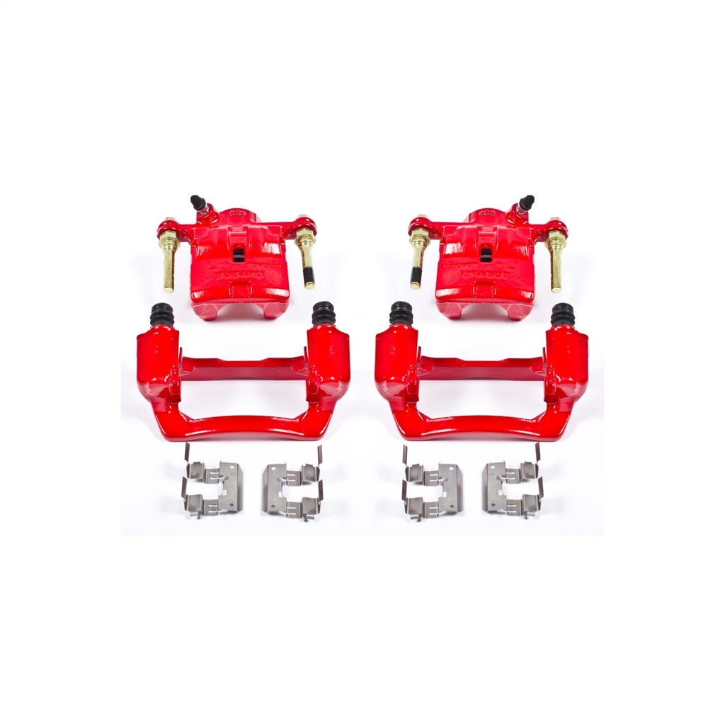 Power Stop S3424: Performance Rear Brake Calipers Powder Coated Red Pair