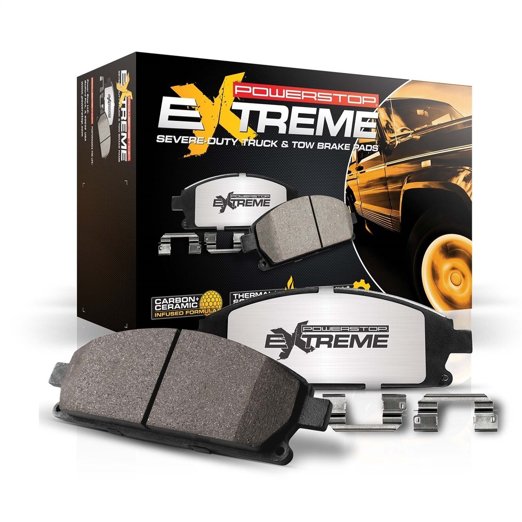 Power Stop Z36-2491: Z36-2491 Rear Z36 Truck & SUV Carbon-Fiber Ceramic Brake Pads w/Hardware Kit
