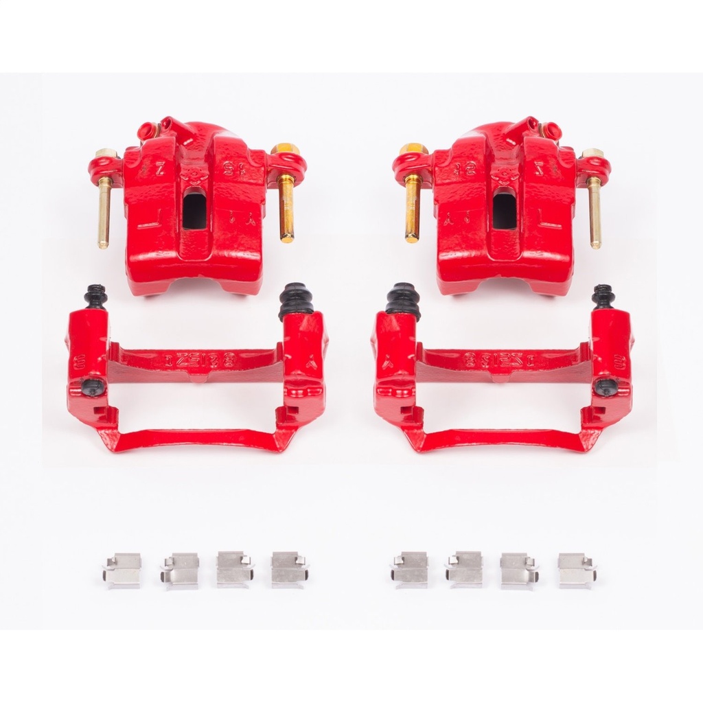 Power Stop S1704: Performance Front Brake Calipers Powder Coated Red Pair