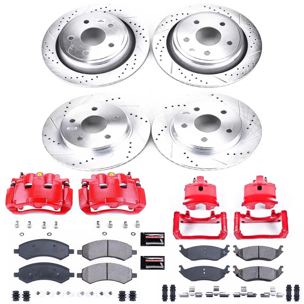 Power Stop KC2164A: High Performance Brake Upgrade Kit Cross-Drilled and Slotted Rotors Z23 Evolution Sport High Carbon