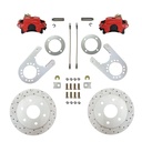 Leed Brakes RRC6006X: RRC6006X Brake Conversion Kit, Rear Disc Brake Kit w/Drilled Rotors & Red Powder Coated Calipers