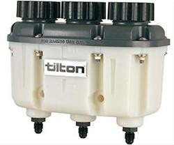 Tilton 72-577: Three Chamber Plastic Reservoir -4AN Fittings
