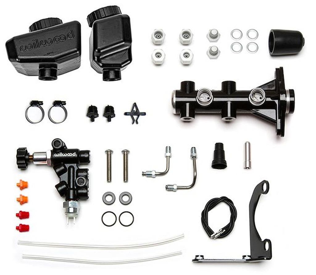 Wilwood 261-16962-BK: 261-16962-BK Remote Tandem Master Cylinder Kits with GM-Style Angled Reservoirs