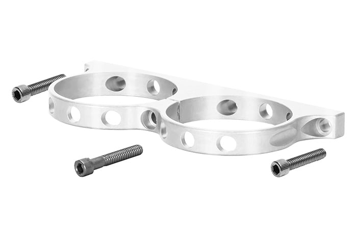 Wilwood 250-16327: Dual Mount Reservoir Bracket for Billet Brake/Clutch Reservoirs w/2.45 in. Nominal Diameter [Polished Finish]
