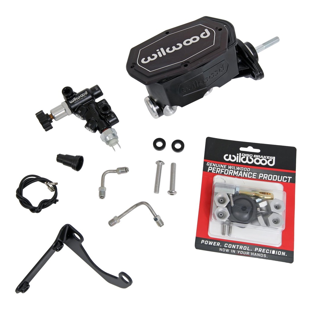 Wilwood 261-15663-BK: 261-15663-BK Aluminum Tandem Compact Master Cylinder Kits for 1964-1972 MUSTANG
