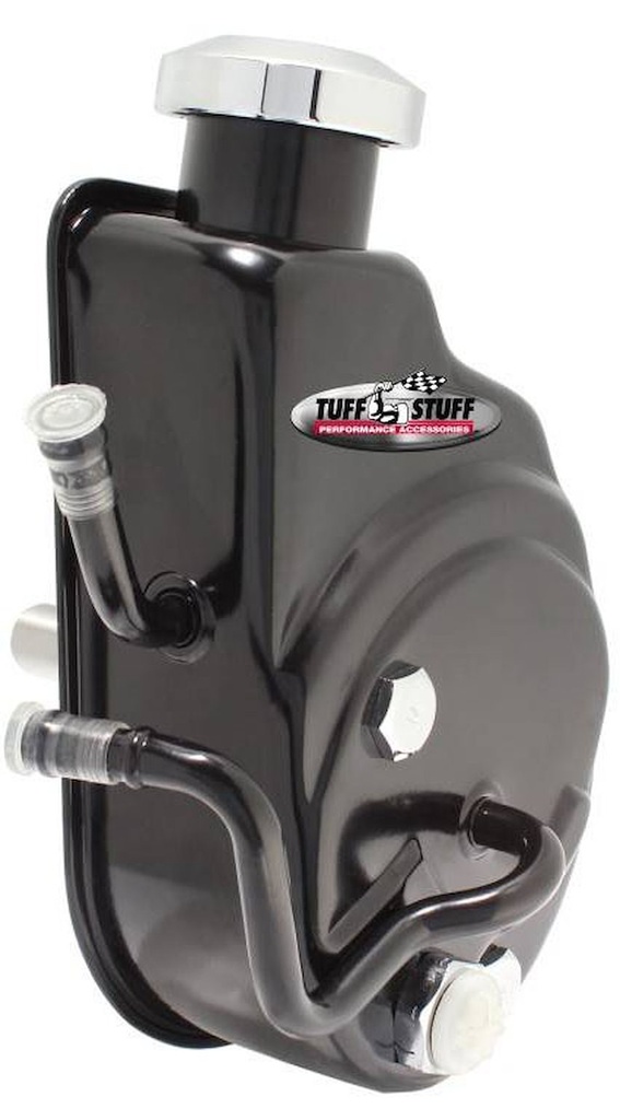 Tuff Stuff 6162B: Saginaw Power Steering Pump GM Light Truck w/Hydro-Boost Power Brakes - Press-Fit Shaft - Stealth Black
