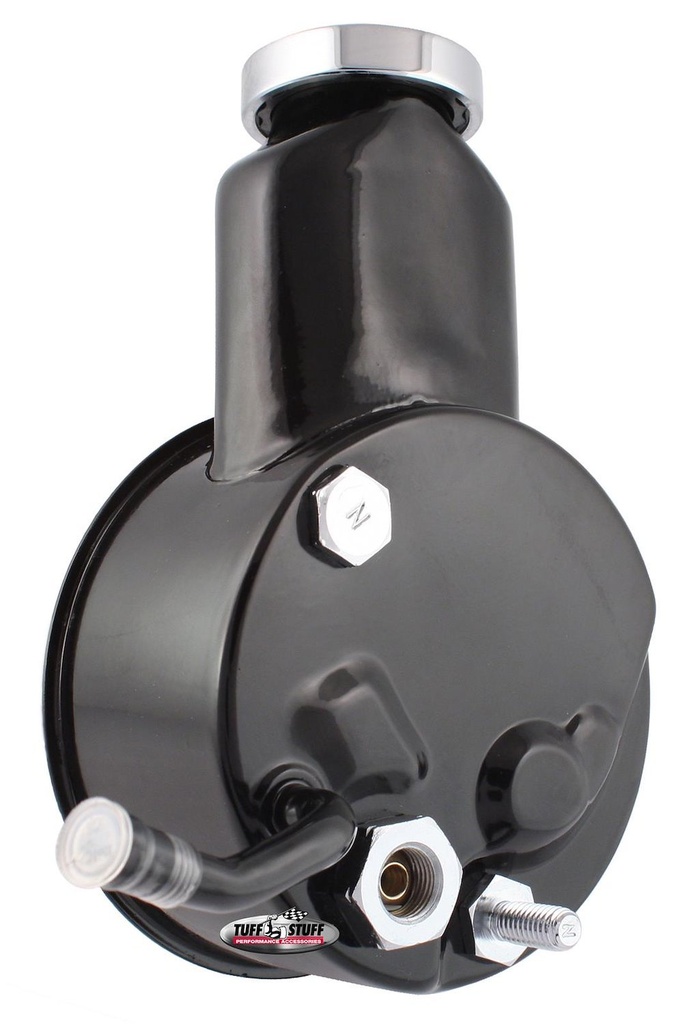 Tuff Stuff 6166B: Saginaw Power Steering Pump GM Pickup Truck - Press Fit Shaft - Stealth Black