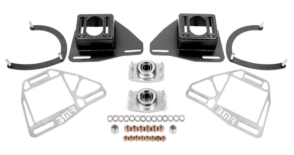 BMR Suspension WAK331H: Caster Camber Plates with Lockout Plates for 1982-1992 Chevy Camaro, Pontiac Firebird [Black]