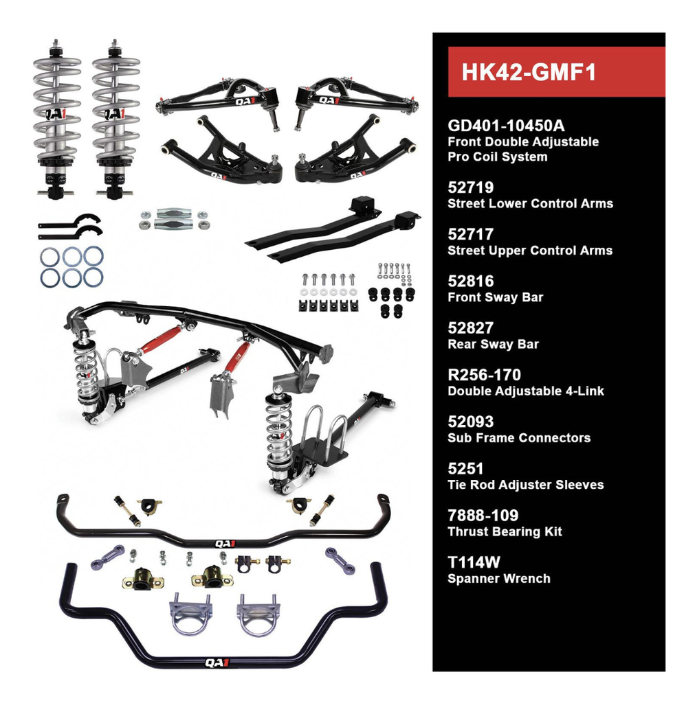 HK42-GMF1 LEVEL 2 FULL VEHICLE HANDLING KIT, 67-69 GM F-BODY, W/ SHOCKS
